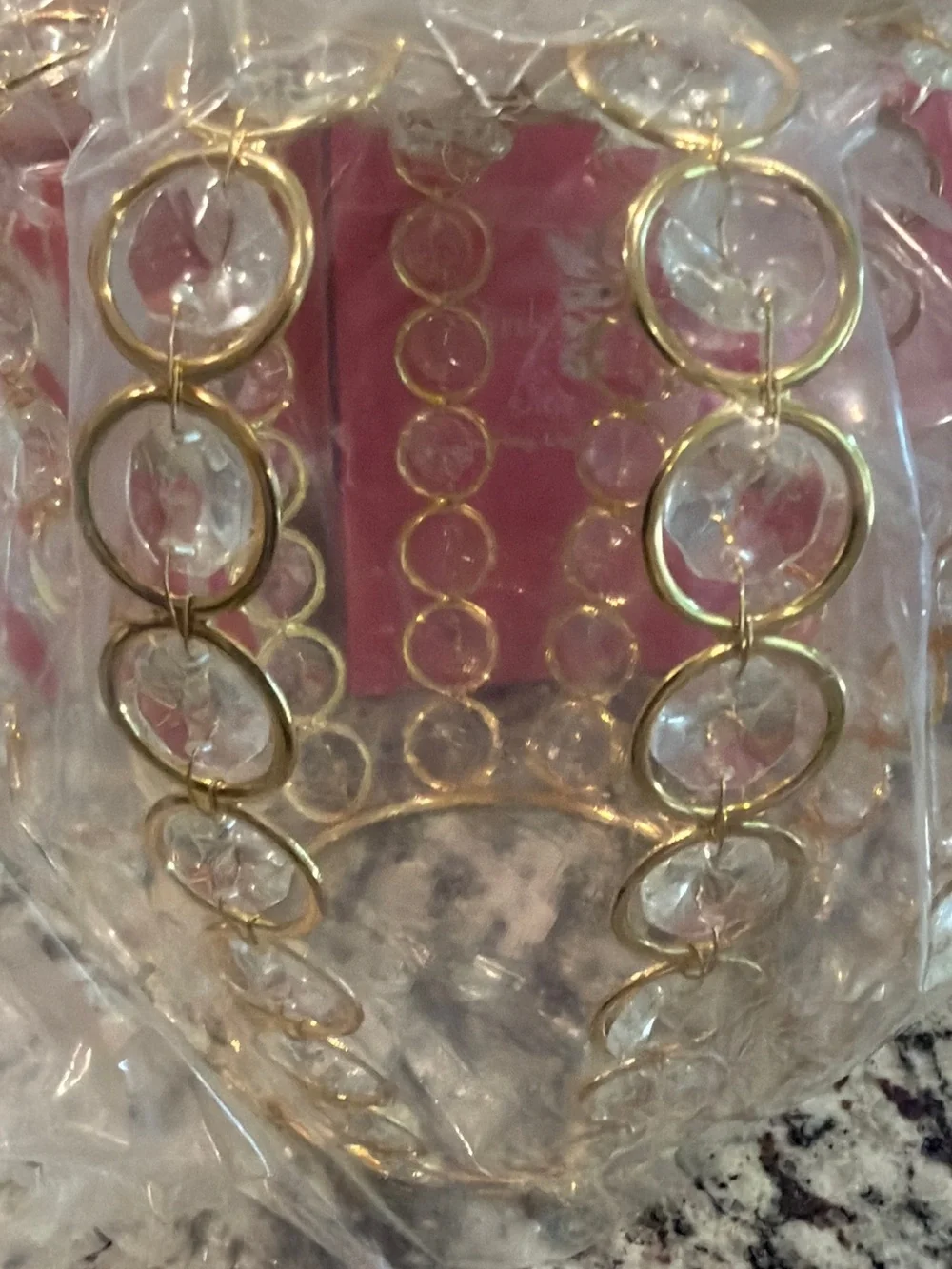 Pink Zebra Accent Shade BLING APPLE New In Box Approx 8” X 8”